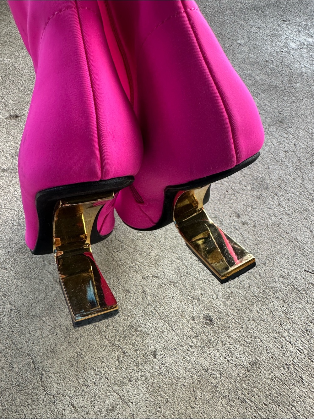 Jeffrey Campbell Combass Bright Pink Pointed Toe Sock Bootie - Picture 3 of 11